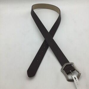 Jessica Simpson Womens Brown Faux Leather Belt Silver Rope Buckle Size‎ L NEW